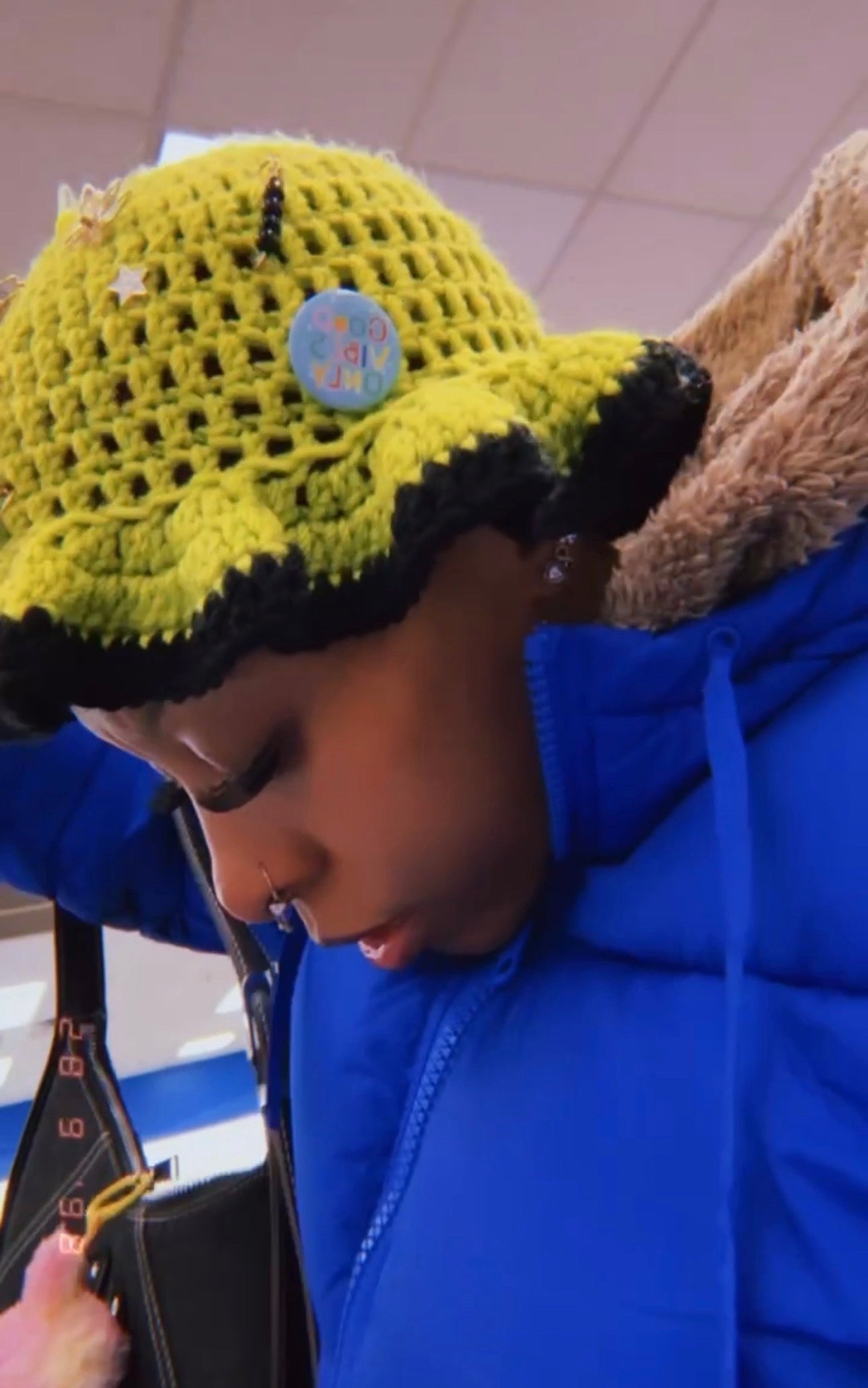 Two Color Ruffle Hat