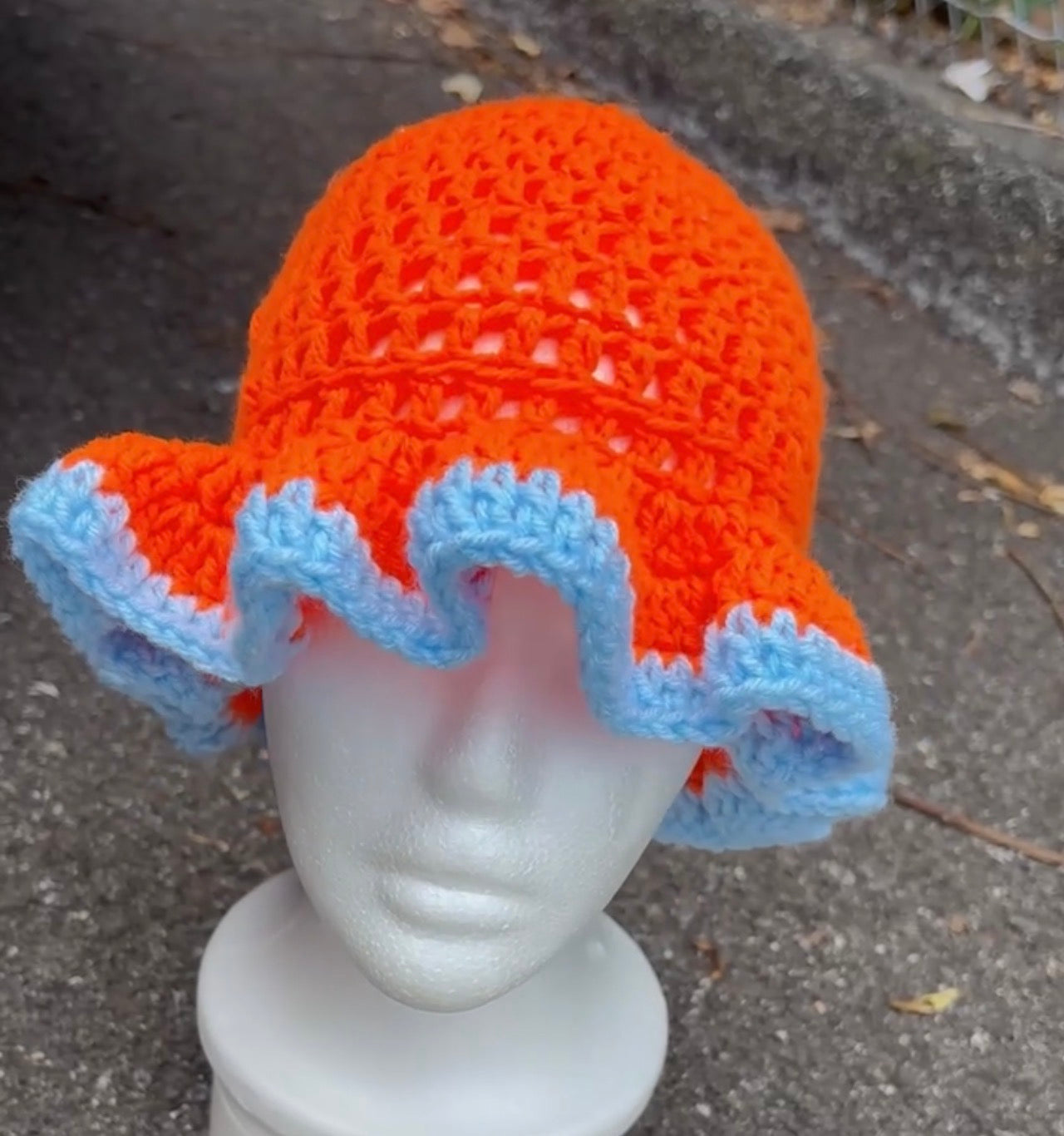 Two Color Ruffle Hat