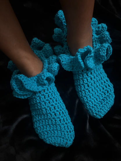 Crochet Ruffle  Socks