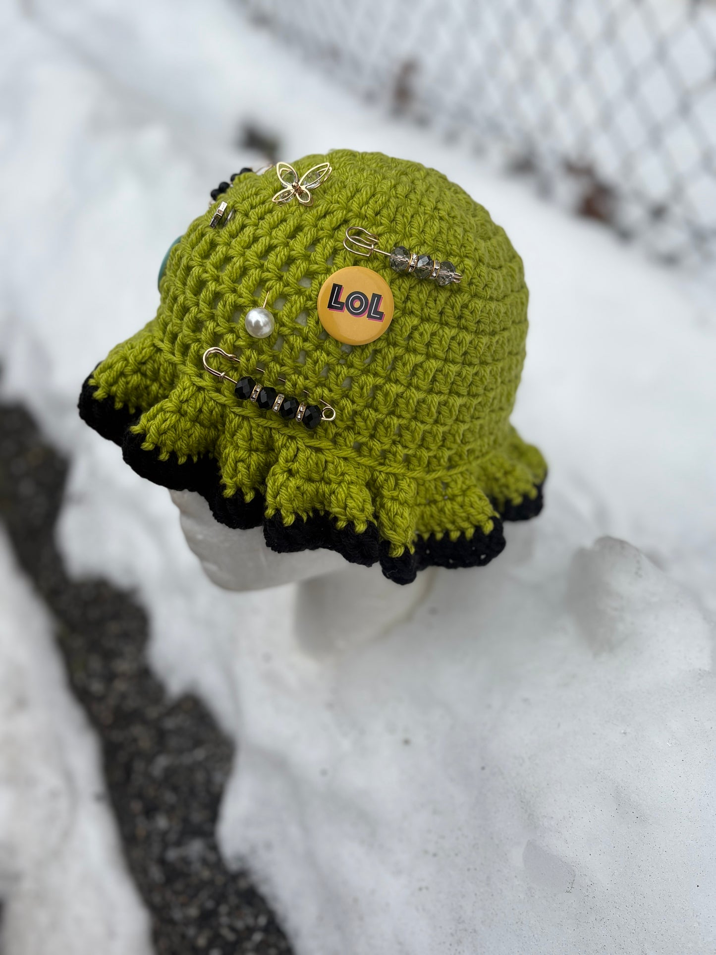 Two Color Ruffle Hat