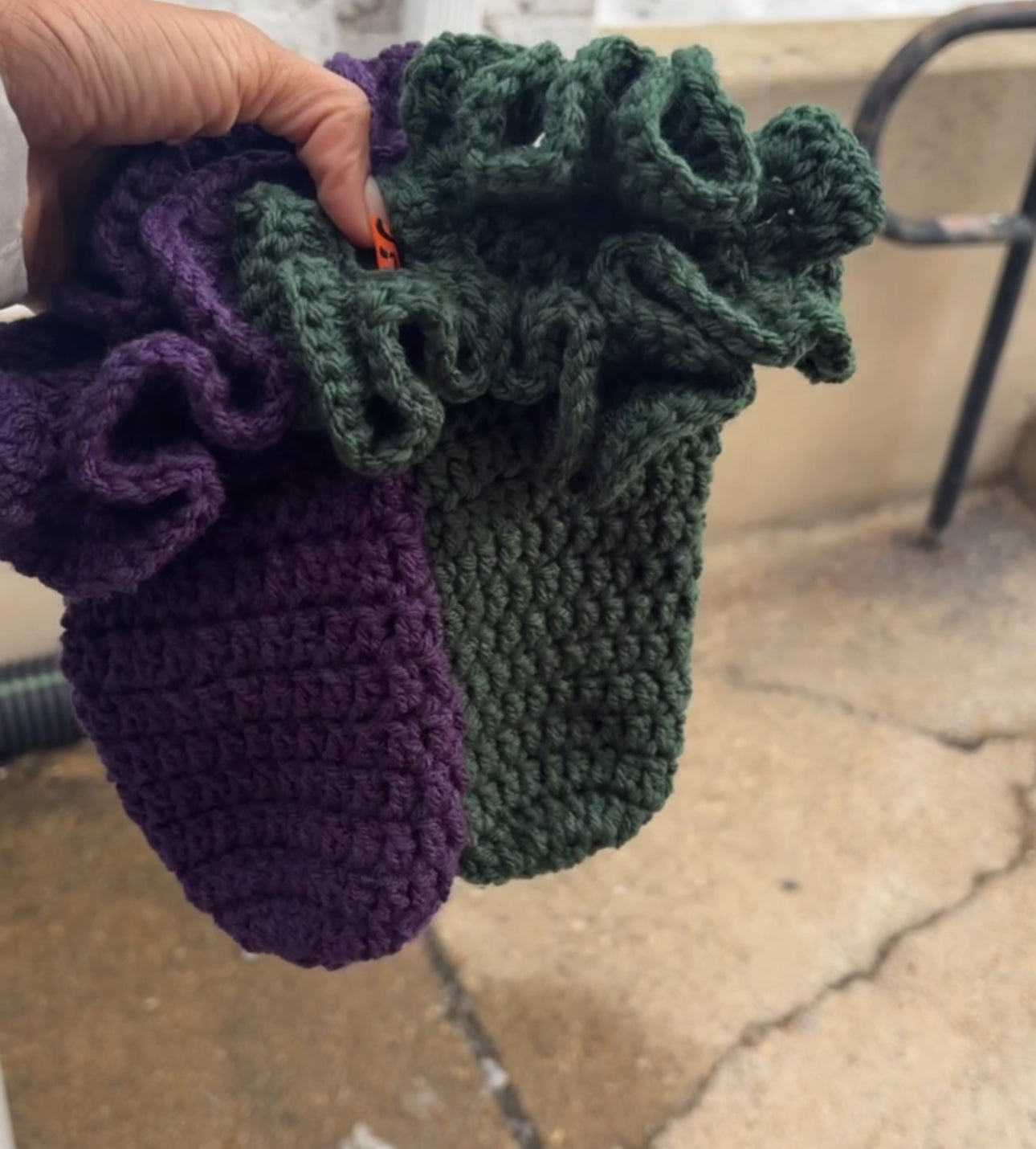 Crochet Ruffle  Socks