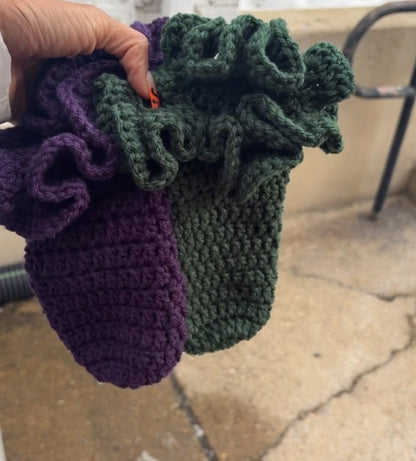 Crochet Ruffle  Socks