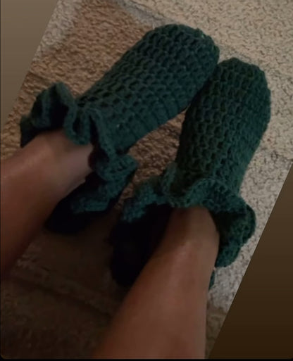 Crochet Ruffle  Socks