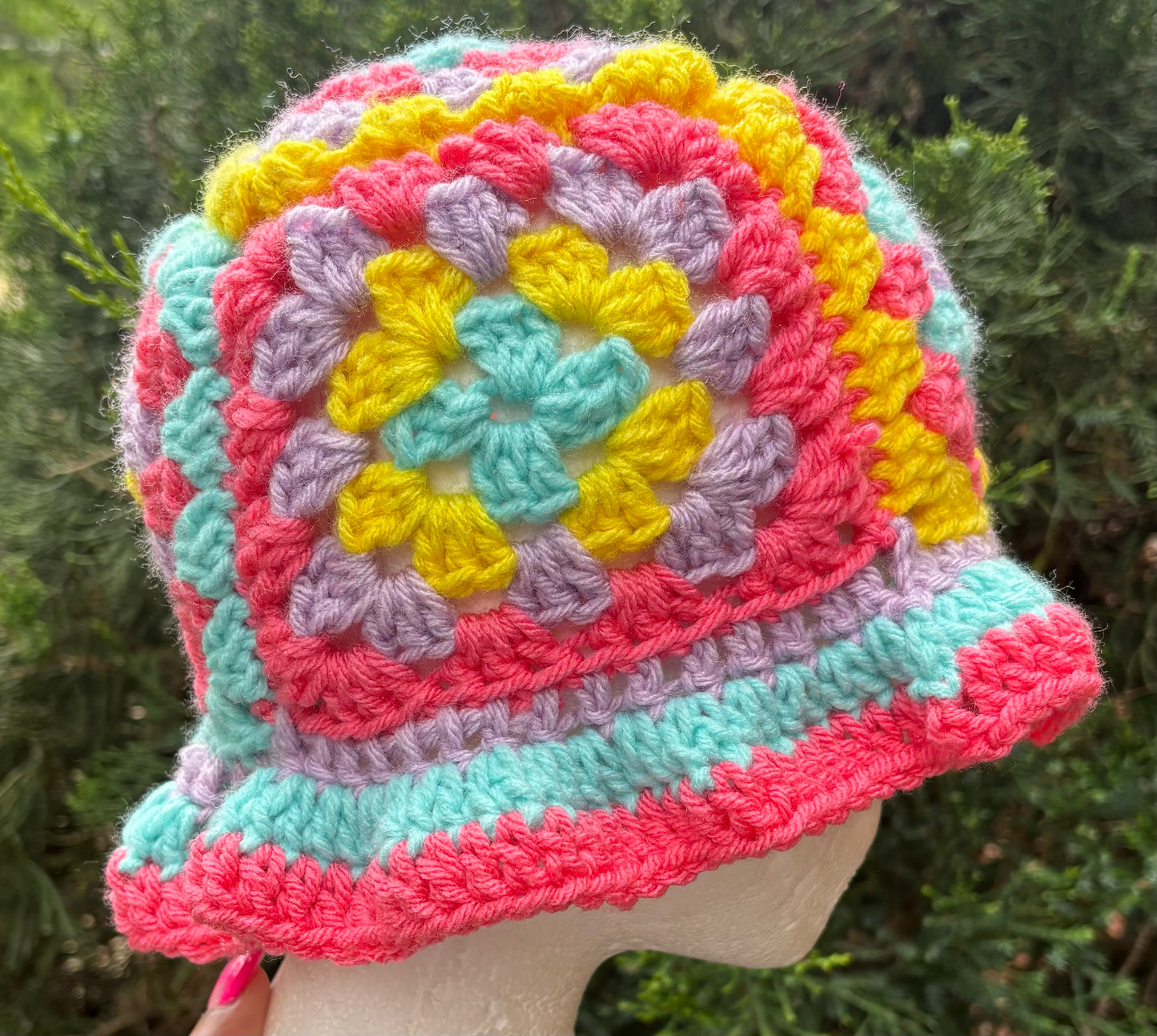 -Granny Square Bucket Hats